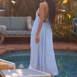 American Eagle Light Blue Halter Maxi Dress